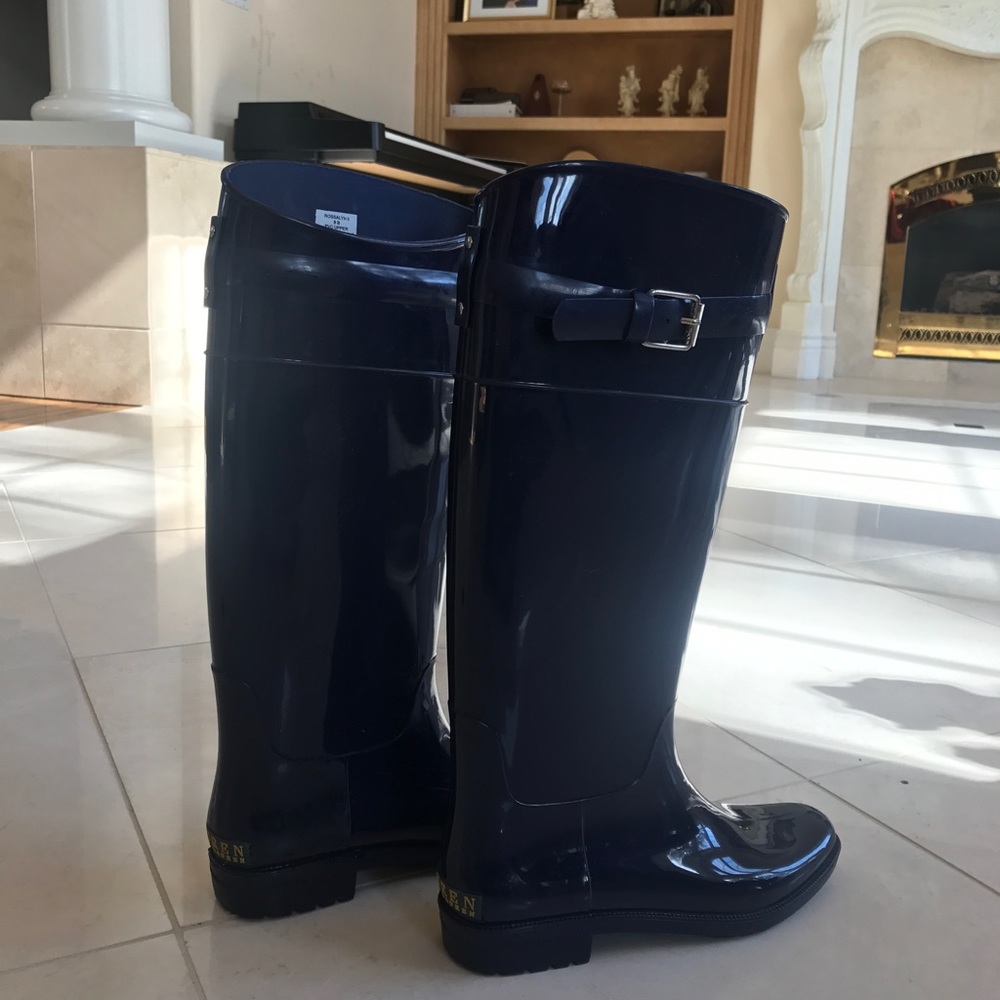 Ralph Lauren Navy Rain Boots
